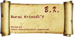 Burai Kristóf névjegykártya