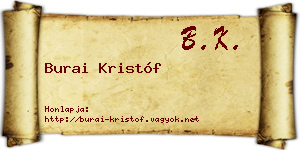Burai Kristóf névjegykártya