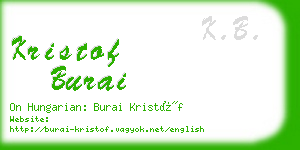 kristof burai business card